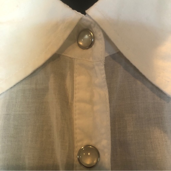 Harley-Davidson Shirt Women Silver White Pearl Snap Closure Embroider Spellout M - Picture 6 of 16